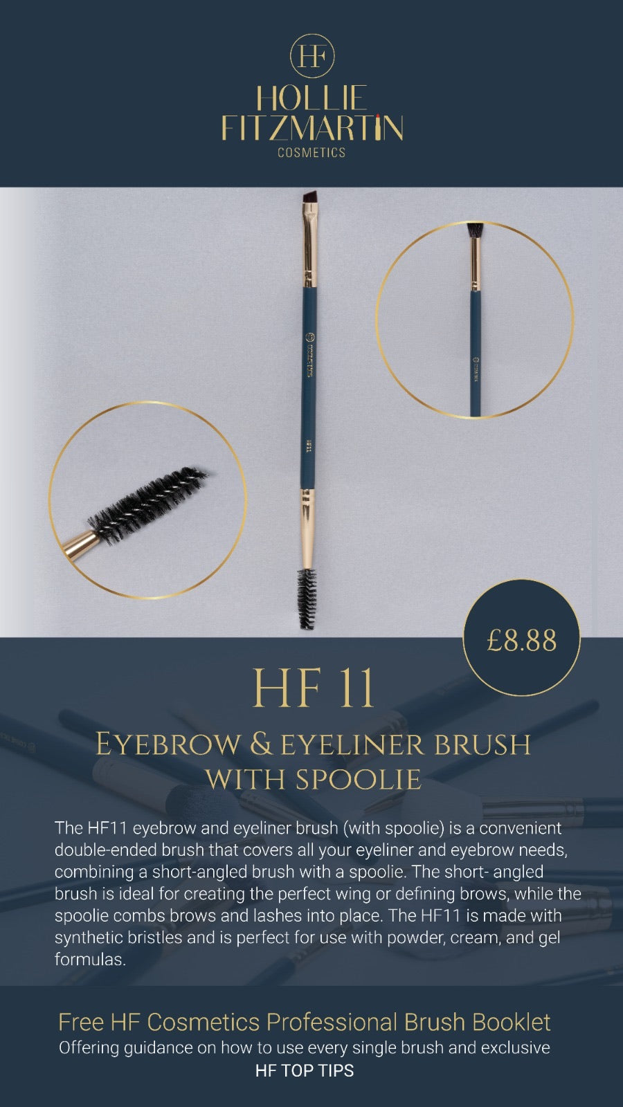 HF11: Eyebrow and eyeliner brush with spoolie